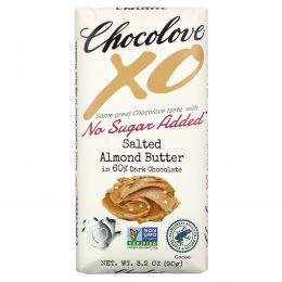 Chocolove, XO, Salted Almond Butter in 60% Dark Chocolate, 3.2 oz (90 g)