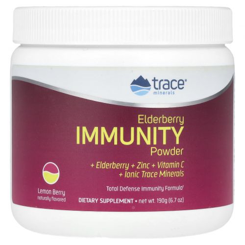 Trace Minerals Research, Elderberry Immmunity Powder, Lemon Berry, 6.7 oz (190 g)