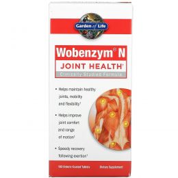 Garden of Life, Wobenzym N, Joint Health, 100 Enteric-Coated Tablets