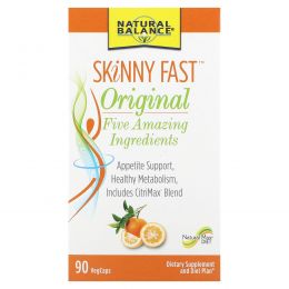 Natural Balance, Skinny Fast, оригинал, Быстрое похудение, 90 вегетарианских капсул