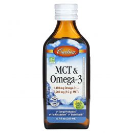 Carlson Labs, MCT & Omega-3, Natural Lemon Lime, 6.7 fl oz (200 ml)