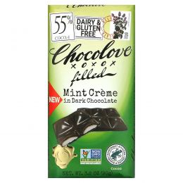 Chocolove, Мятный крем в темном шоколаде, 55% какао, 90 г (3,2 унции)