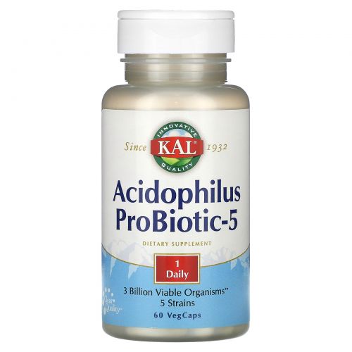 KAL, Acidophilus ProBiotic-5, 60 растительных капсул