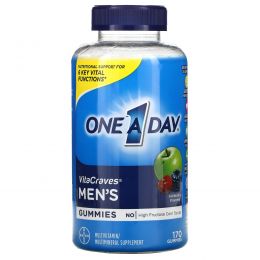 One-A-Day, Men's, VitaCraves Multivitamin/MultiMineral Supplement, Artificially Flavored, 170 Gummies