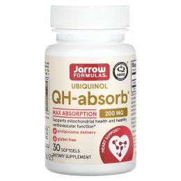 Jarrow Formulas, QH-absorb, убихинол, 100 мг, 30 капсул