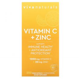 Viva Naturals, Vitamin C + Zinc, 250 Veggie Capsules