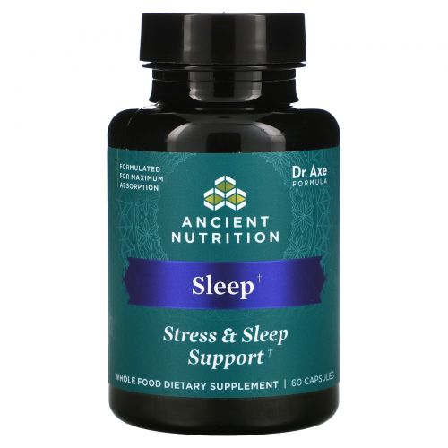 Dr. Axe / Ancient Nutrition, Поддержка сна, стресса и сна, 60 капсул