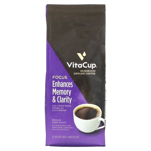 VitaCup, Focus Coffee, премиальный молотый, средней темноты, 284 г (10 унций)