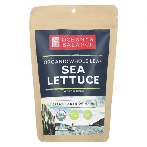 Ocean's Balance, органические цельные листья морского салата, 42 г (1,5 унции)