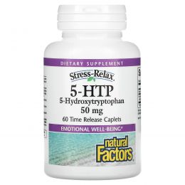 Natural Factors, Natural Factors, 5-HTP, 50 mg, 60 Enteric Покрытые Капсулы