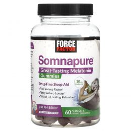 Force Factor, Somnapure, вкусные жевательные таблетки с мелатонином, 5 мг, ягодный вкус, 60 жевательных таблеток