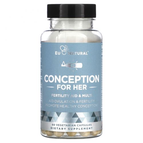 Eu Natural, Conception for Her, мультивитамины для поддержки женской фертильности, 60 вегетарианских капсул