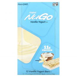 NuGo Nutrition, Питательный батончик, ванильный йогурт, 15 батончиков, 50 г каждый