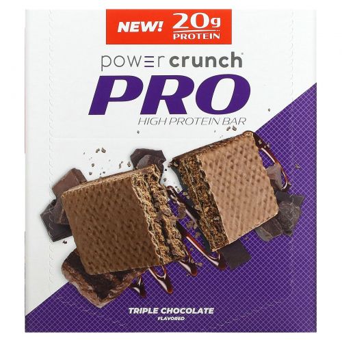 BNRG, Power Crunch Protein Energy Bar, PRO, Triple Chocolate, 12 Bars, 2.0 oz (58 g) Each