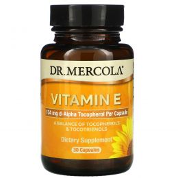 Dr. Mercola, Премиум добавки, витамин Е, токоферолы и токотриенолы, 30 капсул