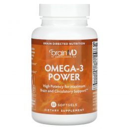 BrainMD, Omega-3 Power, 60 мягких таблеток