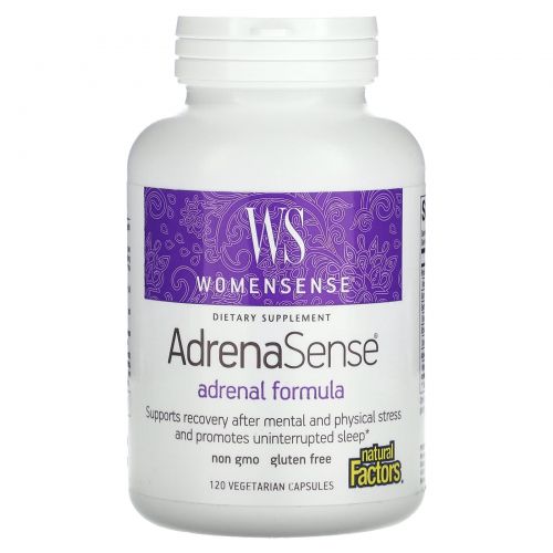 Natural Factors, WomenSense , AdrenaSense, Формула для надпочечников 120 овощных капсул