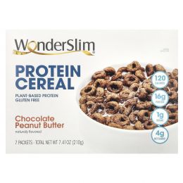 WonderSlim, протеиновые хлопья, шоколад и арахисовая паста, 7 пакетиков по 30 г