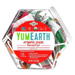 YumEarth, Органические леденцы на палочке, 25+ леденцов, 6 унций (170 г)