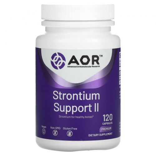 Advanced Orthomolecular Research AOR, Strontium Support II, 120 веганских капсул