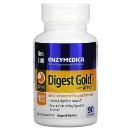 Enzymedica, Digest Gold с ATPro, самая передовая ферментная формула, 90 капсул