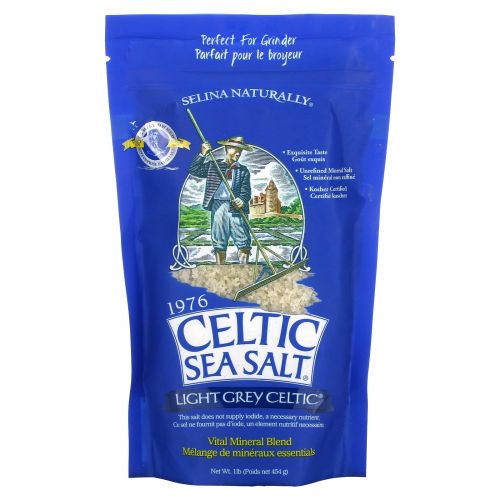 Celtic Sea Salt, Light Grey Celtic, смесь живых минералов, 1 фунт (454 г)