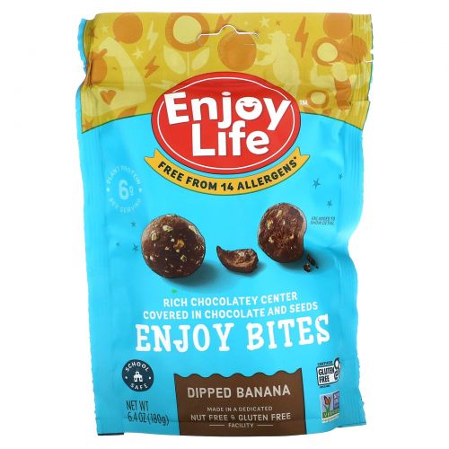 Enjoy Life Foods, Шоколадные протеиновые снеки, банан, 180 г (6,4 унции)