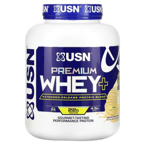 USN, Premium Whey +, ваниль, 2267 г (5 фунтов)