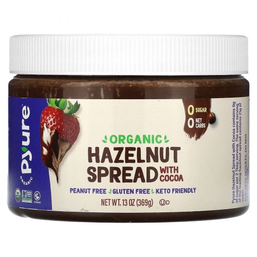 Pyure, Organic Hazelnut Spread with Cacao, 13 oz ( 369 g)