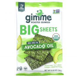 gimMe, Premium Roasted Seaweed, Big Sheets, Avocado Oil, 0.92 oz (26 g)