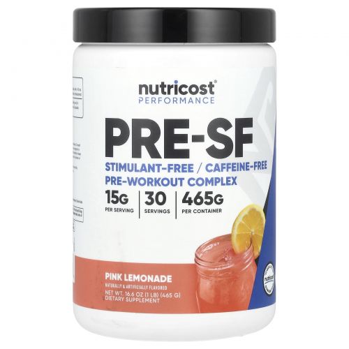 Nutricost, Performance, Pre-SF, розовый лимонад, 558 г (1,2 фунта)