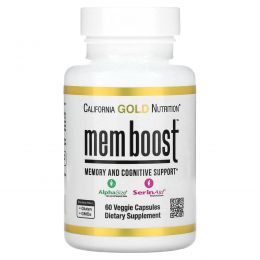 California Gold Nutrition, MEM Boost, средство для поддержки памяти и когнитивных функций, 60 растительных капсул