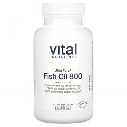 Vital Nutrients, ультрачистый рыбий жир 800, со вкусом лимона, 90 мягких таблеток