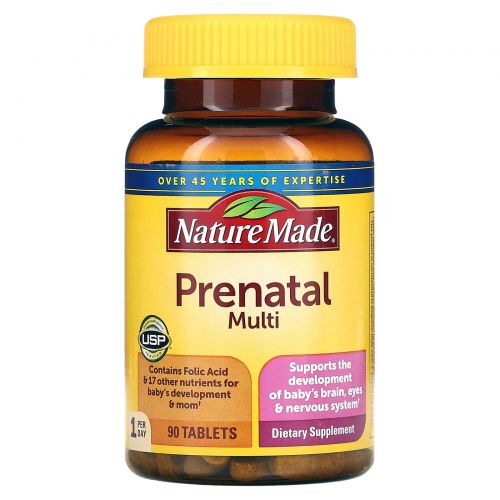 Nature Made, Prenatal, мультивитамины/минералы, 90 таблеток