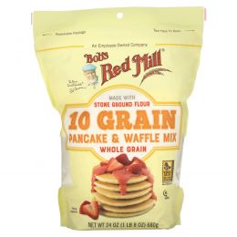 Bob's Red Mill, 10 Grain Pancake & Waffle Mix, Whole Grain, 27 oz (680 g)