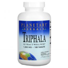 Planetary Herbals, Трифала, здоровье желудочно-кишечного тракта, 1,000 мг, 180 таблеток