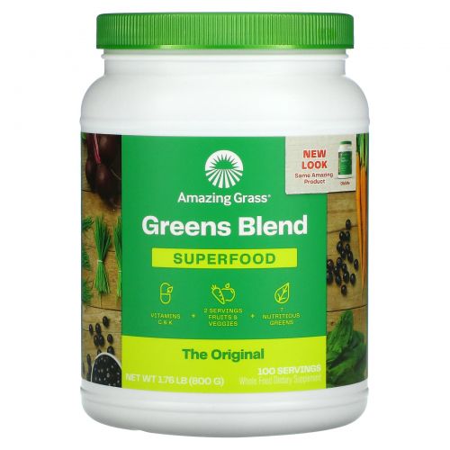 Amazing Grass, Зеленый суперпродукт, полностью натуральный сухой напиток, 28 унций (800 г)