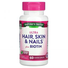 Nature's Truth, Ultra Hair, Skin & Nails Plus Biotin,  60 Coated Caplets