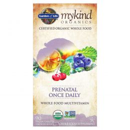 Garden of Life, mykind Organics, предродовой, один раз в день, 90 веганских таблеток