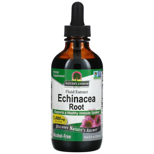 Nature's Answer, Echinacea Root, Fluid Extract, Alcohol-Free, 1,000 mg, 4 fl oz (120 ml)