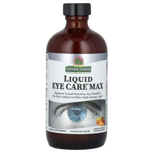 Nature's Answer, Liquid Eye Care Max, вкусный апельсин и клубника, 240 мл (8 жидк. унций)