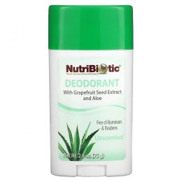 NutriBiotic, Дезодорант длительного действия, без запаха, 2,6 унции (75 г)