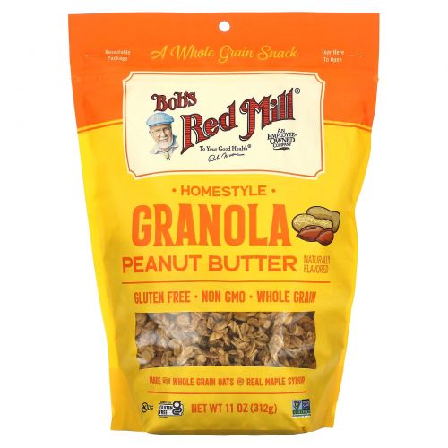 Bob's Red Mill, Homestyle Granola, арахисовая паста, 312 г (11 унций)