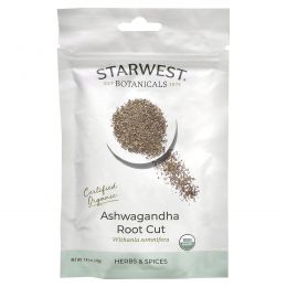 Starwest Botanicals, Органический нарезанный корень ашваганды, 40 г (1,41 унции)