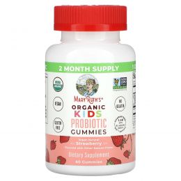 MaryRuth's, Organic Kids Probiotic Gummies, Strawberry, 60 Gummies