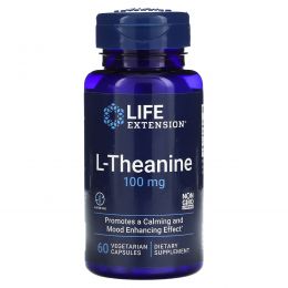 Life Extension, L-теанин, 100 мг, 60 растительных капсул