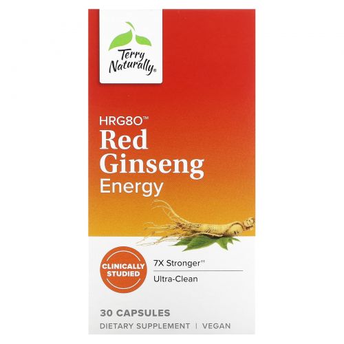 Terry Naturally, HRG80 Red Ginseng Energy, 30 капсул