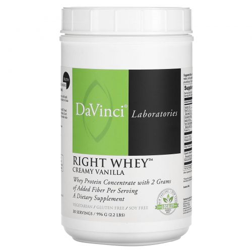 DaVinci Laboratories of Vermont, Right Whey, сливочная ваниль, 996 г (2,2 фунта)