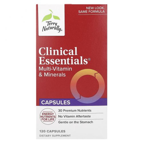 Terry Naturally, Clinical Essentials, мультивитамины и минералы, 120 капсул