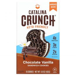 Catalina Crunch, Keto Sandwich Cookies, Chocolate Vanilla, 16 Cookies, 6.8 oz (193 g)